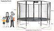 KANGUI - Trampoline Ø 360cm + filet de sécurité + échelle + bâche - PUNCHI 360 Vert - vignette