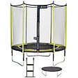 KANGUI - Trampoline jardin Ø 250 cm + filet + échelle + bâche - JUMPI 250 - Noir/Vert - vignette