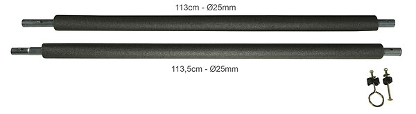 KANGUI - 1 poteau standard Ø25 mm trampoline Jumpi avec mousse et visserie - large
