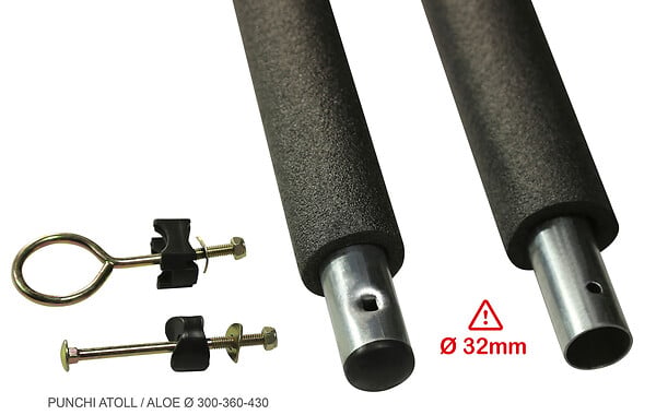 KANGUI - KANGUI Un poteau de filet de sécurité Ø32mm pour trampolines (longeur 212 cm) - large