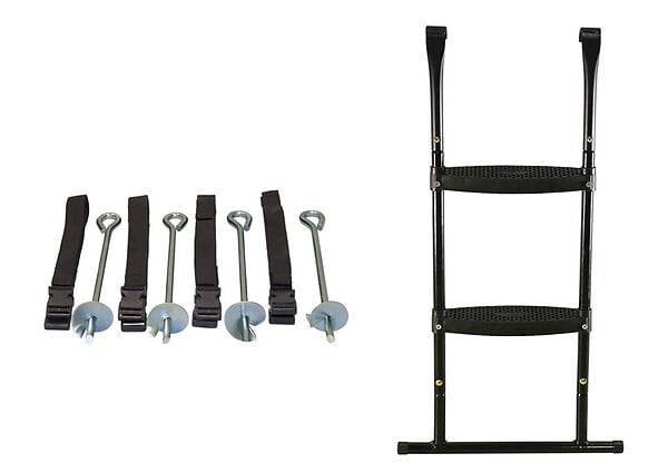 KANGUI - Trampoline Ø 360cm + filet de sécurité + échelle + kit ancrage - PUNCHI 360 Bleu - large