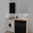 PLANETE BAIN - Armoire de salle de bain 40x80 Noire brillante à suspendre - vignette