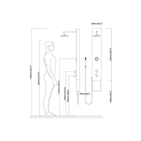 DISTRIBAIN - Colonne de douche hydromassante GA006 - large