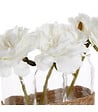 ATMOSPHERA - Composition artificielle de 3 Roses Blanches dans 3 Vases en verre liés par une corde - vignette