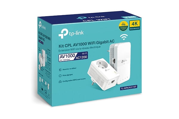 TP-LINK - Kit CPL AV1000 Gigabit WiFi AC avec prise gigogne TP LINK TL WPA7617 Blanc - large