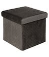 5 FIVE SIMPLY SMART - 2 en 1 Pouf et Coffre de rangement en velours Gris 31 x 31 cm - vignette