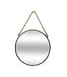 ATMOSPHERA - Miroir mural en Métal Noir  avec corde D 37 cm - vignette