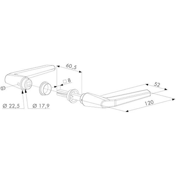 LOCINOX - BEQUILLE DOUBLE C8 X 60 ALUMINIUM - large