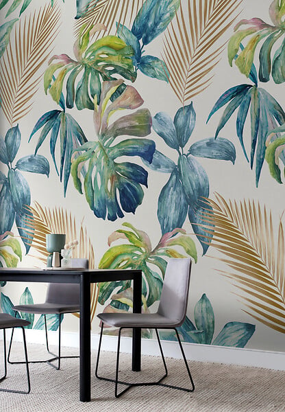 GRANDECO - Papier peint panoramique - Motif big wild palms - large