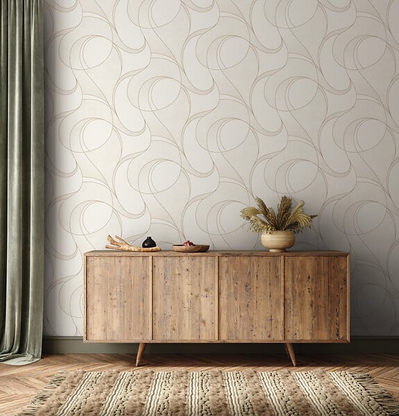 GRANDECO - Papier extérieur et intérieur - motif linares blanc - large