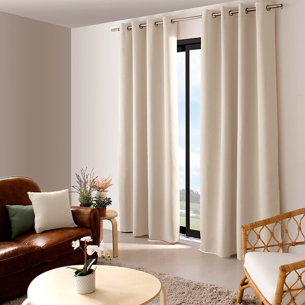 C MA DECO - Rideau occultant 8 œillets 140x240cm ivoire - large