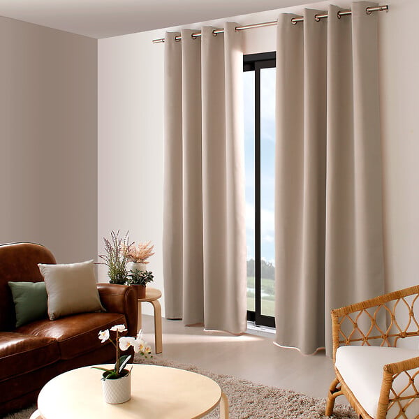 C MA DECO - Rideau occultant 8 œillets 140x240cm - Naturel - large