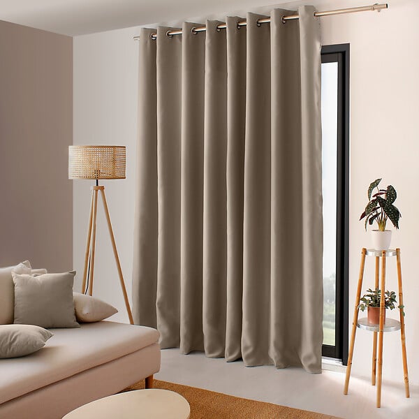 C MA DECO - Rideau occultant 16 oeillets 300x240cm naturel - large