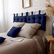 C MA DECO - Tête de lit coussin Panama 70x45cm - Bleu marine - vignette