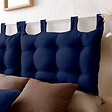 C MA DECO - Tête de lit coussin Panama 70x45cm - Bleu marine - vignette