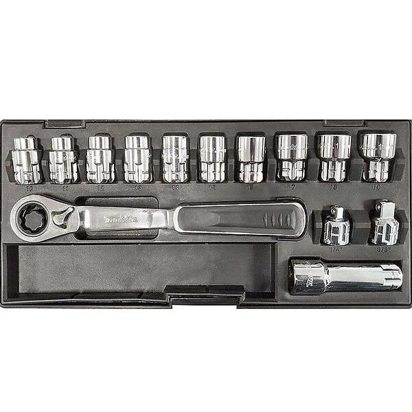 MAKITA - Coffret Clé à cliquet douilles traversantes métriques MAKITA B-65595 - large
