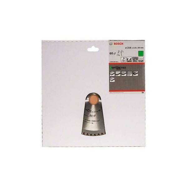 BOSCH - Lame BOSCH 2608640433 Optiline Wood Ø 216 mm 60 dents pour scie à onglet et radiale - large