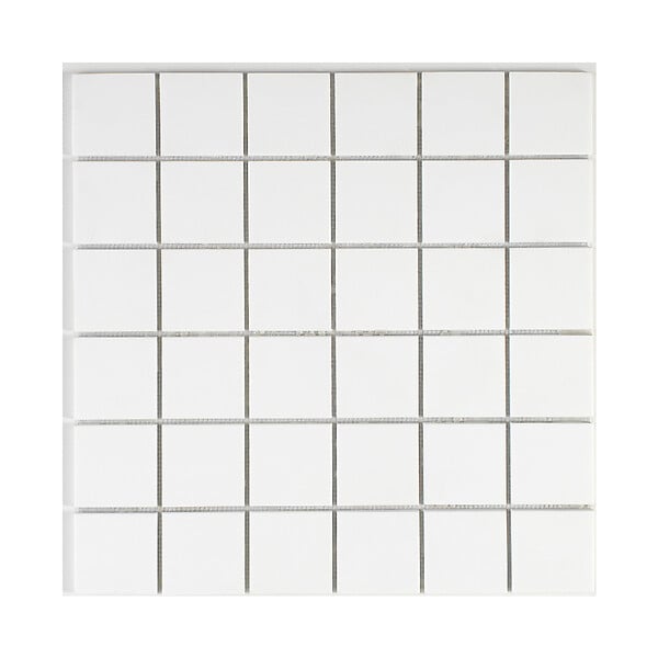 U-TILE - Mosaïque en solid surface 100 x 50 cm - carreau 5 x 5 cm blanc pur lisse - large