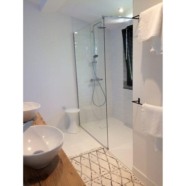 STANO - Receveur de douche 90 x 150 cm extra plat blanc PIATTO en SoliCast® surface ardoisée - large