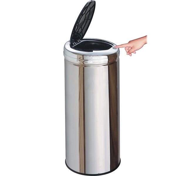KITCHEN MOVE - Poubelle de cuisine push TOKYO Argent Acier inoxydable 50 L - large