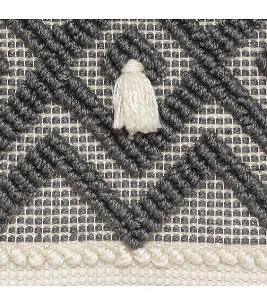 ATMOSPHERA - Coussin déhoussable Ivoire & Gris ardoise 45 x 45 cm - large