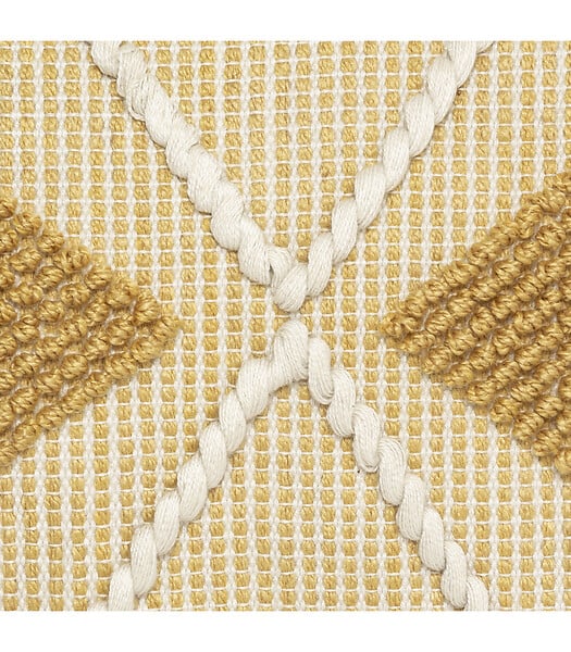 ATMOSPHERA - Coussin déhoussable Ocre & Blanc 45 x 45 cm - large