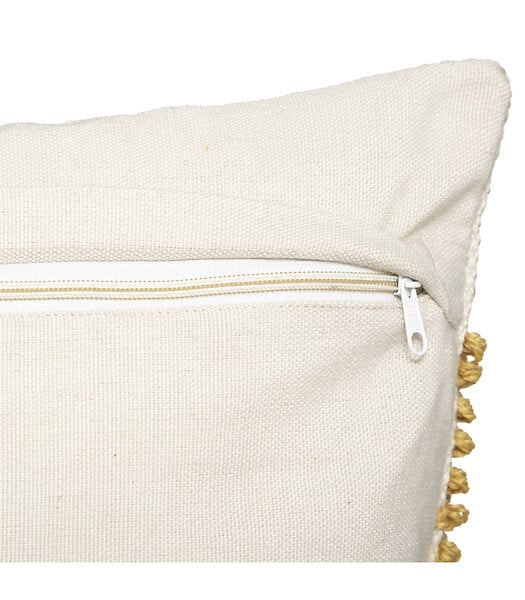 ATMOSPHERA - Coussin déhoussable Ocre & Blanc 45 x 45 cm - large