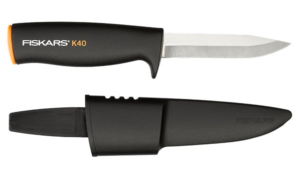 FISKARS - Couteau de jardin acier inoxydable Pukko - Noir - Lame 10cm - large