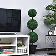 OUTSUNNY - Buis artificiel topiaire artificielle en forme de boules dim. à˜ 30 x 112H cm vert - vignette