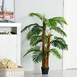 OUTSUNNY - Palmier artificiel hauteur 1,2 m arbre artificiel tronc branches lichen feuilles grand réalisme pot inclus - vignette