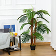 OUTSUNNY - Palmier artificiel hauteur 1,2 m arbre artificiel tronc branches lichen feuilles grand réalisme pot inclus - vignette