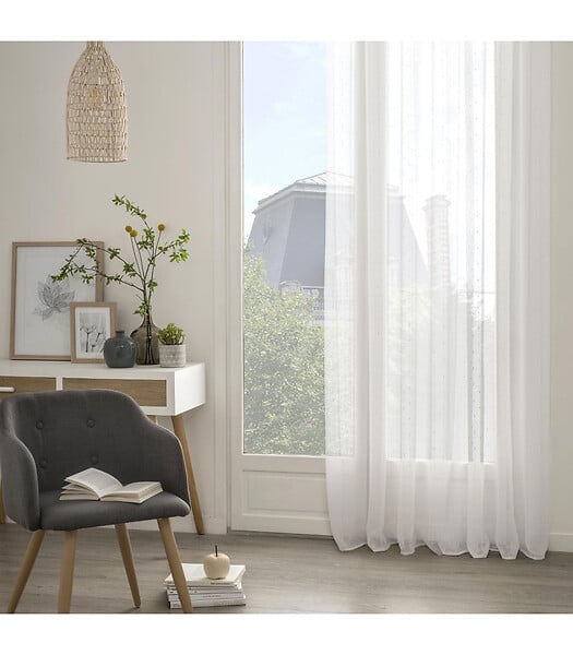 ATMOSPHERA - Voilage à œillets Blanc avec relief 140 x 240 cm - large