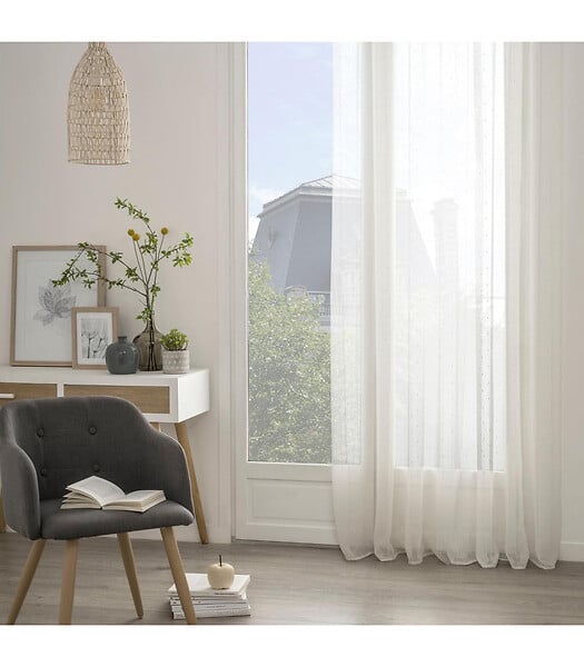 ATMOSPHERA - Voilage à œillets Ivoire avec relief 140 x 240 cm - large