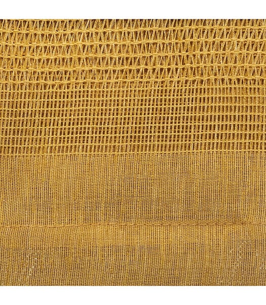 ATMOSPHERA - Voilage à œillets Ocre effet lin avec motifs ajourés 140 x 240 cm - large
