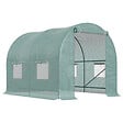 OUTSUNNY - Serre de jardin tunnel 5 m² 2,45L x 2l x 1,98H m acier renforcé Ø 1,8 cm + PE haute densité 140 g/m² fenêtres porte déroulante vert - vignette