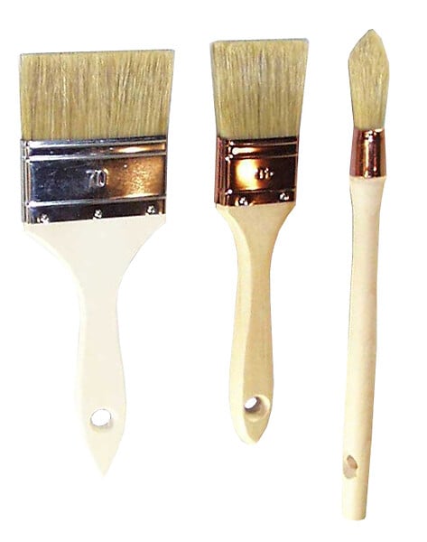 NESPOLI - Lot à peindre tradition - 3 pinceaux bois soies naturelles - large