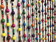 MOREL - Rideau de porte en perles de bois multicolore - vignette