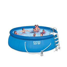 INTEX - Piscine autoportante PVC Easy Set - Bleu - Diam.457xH.122cm - large