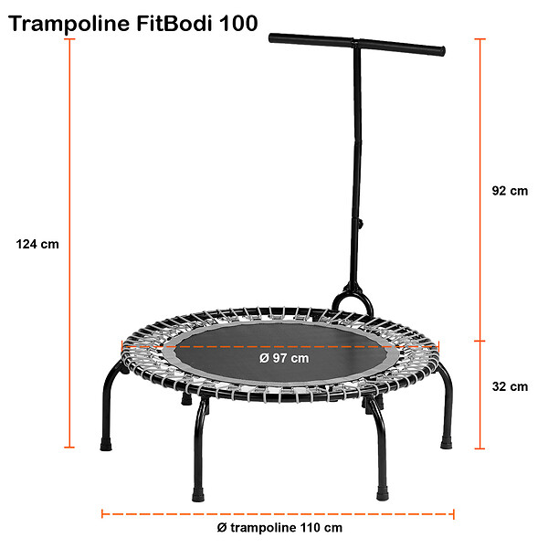 KANGUI - KANGUI Mini trampoline FITNESS FitBodi Ø100 - Certifié par le CRITT - large