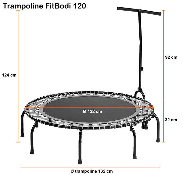 KANGUI - Trampoline Fitness Ø 120cm avec barre de maintien - FitBodi 120 - large