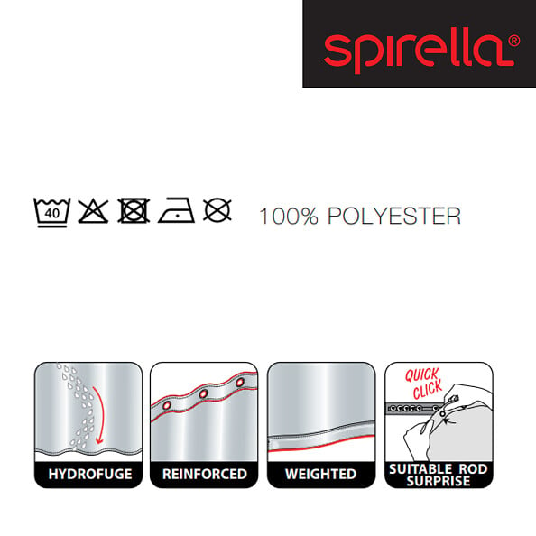 SPIRELLA - Spirella Rideau de douche Polyester SERENGETI 180x200cm Noir - large