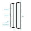 AURLANE - Porte de douche pivotante type industriel - 80x200cm - PROFILE NOIR MAT - verre 6mm - vignette