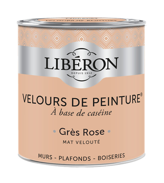 LIBERON - Peinture caséine Velours de Peinture Grès Rose 0,5L - large