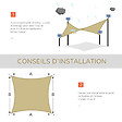 OUTSUNNY - Voile d'ombrage carré 3 x 3 m polyéthylène haute densité résistant aux UV coloris sable - vignette