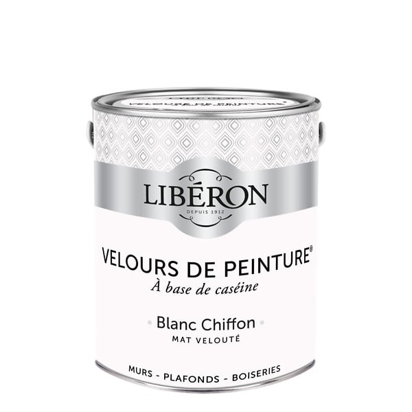 LIBERON - Peinture murale velours - Blanc Chiffon - Mat - 2,5L - large