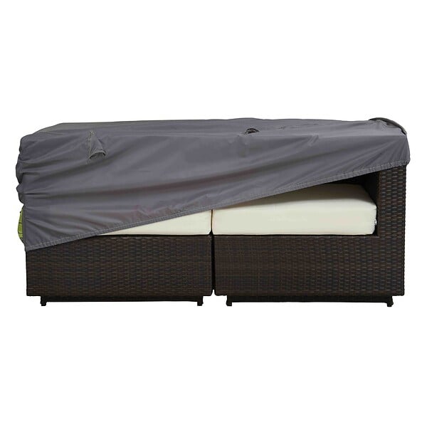 OVIALA - Housse de salon de jardin canapé 2 places 130x75x60 cm grise - Cov'Up - large