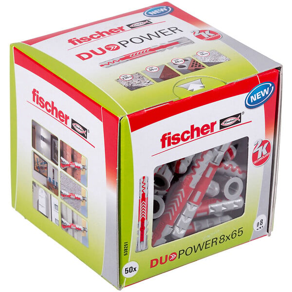 FISCHER - Cheville tous matériaux DuoPower 8x65 sans vis - Boite à fenêtre de 50 - large