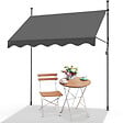 VOUNOT - Auvent retractable manuel sans percage 250cm Gris - vignette