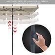 VOUNOT - Parasol rectangulaire 2x1.25m avec housse de protection beige - vignette