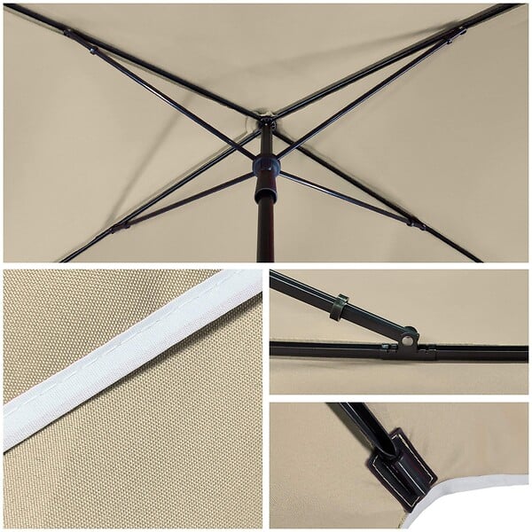 VOUNOT - Parasol rectangulaire 2x1.25m avec housse de protection beige - large